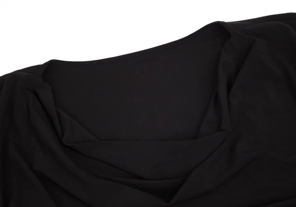 イッセイミヤケISSEY MIYAKE トリアセテートドレープネックドルマンカットソー 黒2 K-99841_004