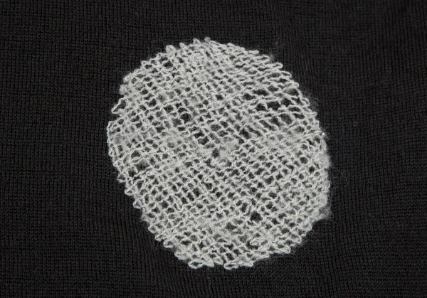 ワイズY's ドット刺繍ニットソー 黒グレー2 K-99873_010