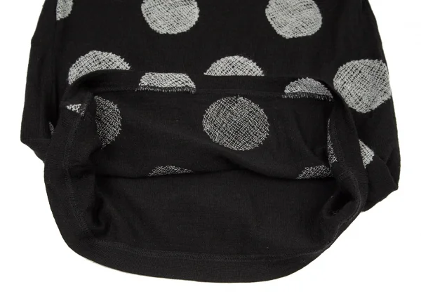 ワイズY's ドット刺繍ニットソー 黒グレー2 K-99873_011