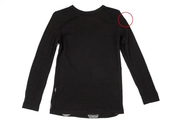 ワイズY's ドット刺繍ニットソー 黒グレー2 K-99873_012