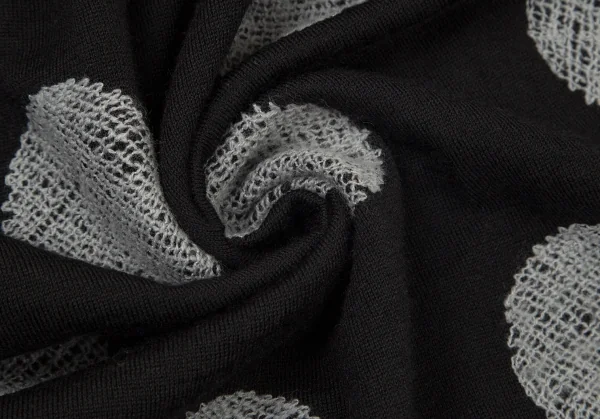 ワイズY's ドット刺繍ニットソー 黒グレー2 K-99873_014