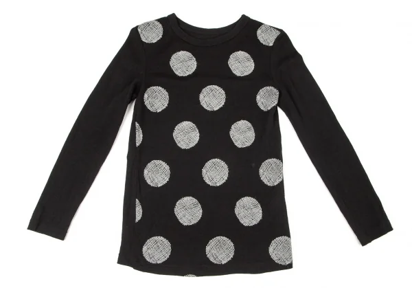 ワイズY's ドット刺繍ニットソー 黒グレー2 K-99873_002