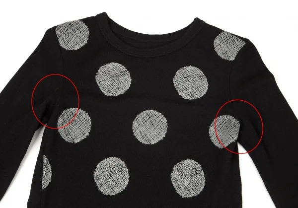 ワイズY's ドット刺繍ニットソー 黒グレー2 K-99873_003