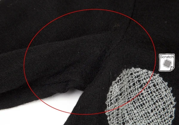 ワイズY's ドット刺繍ニットソー 黒グレー2 K-99873_004