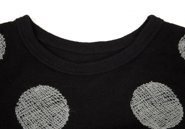 ワイズY's ドット刺繍ニットソー 黒グレー2 K-99873_006