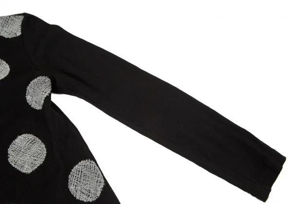 ワイズY's ドット刺繍ニットソー 黒グレー2 K-99873_007