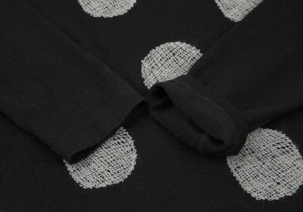 ワイズY's ドット刺繍ニットソー 黒グレー2 K-99873_008