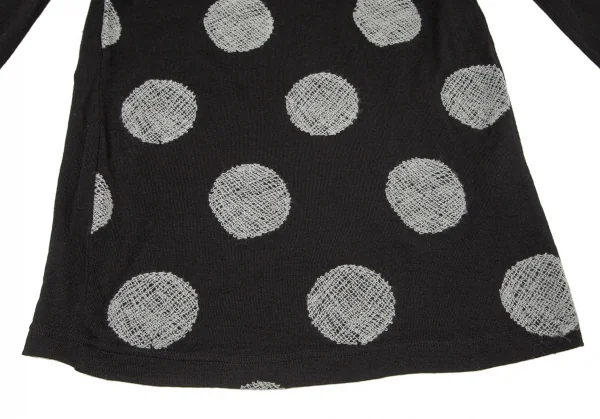 ワイズY's ドット刺繍ニットソー 黒グレー2 K-99873_009