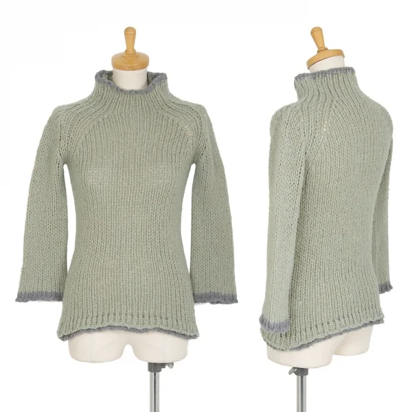 ワイズビスリミY's bis LIMI ハイネックローゲージニットセーター エメラルドグリーンS K-99883_001