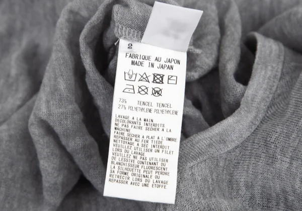 ワイズY's テンセルポリドルマン半袖トップス グレー2 K-99890_010