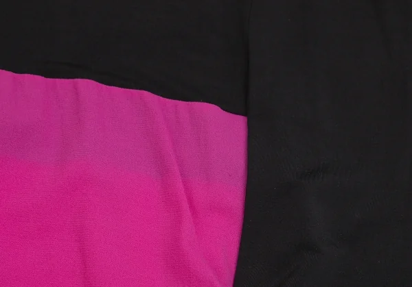 ヨウジヤマモト ファムYohji Yamamoto FEMME カラーブロック切替バルーンワンピース 黒ピンクS K-99905_014