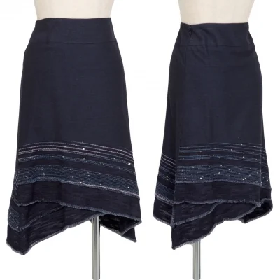 イッセイミヤケ ハートISSEY MIYAKE HaaT コットンナイロン裾切替スカート