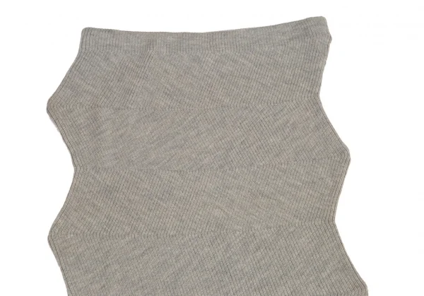 イッセイミヤケ ハートISSEY MIYAKE HaaT ジグザグリブニットスカート グレー2 K-99939_003