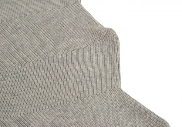 イッセイミヤケ ハートISSEY MIYAKE HaaT ジグザグリブニットスカート グレー2 K-99939_006