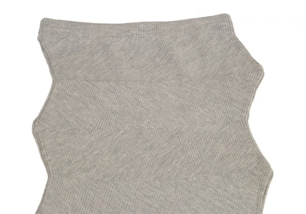 イッセイミヤケ ハートISSEY MIYAKE HaaT ジグザグリブニットスカート グレー2 K-99939_009