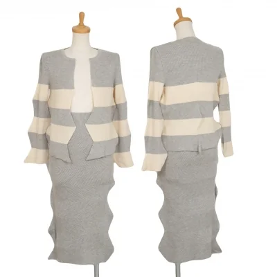 イッセイミヤケ ハートISSEY MIYAKE HaaT ジグザグリブニットセットアップ