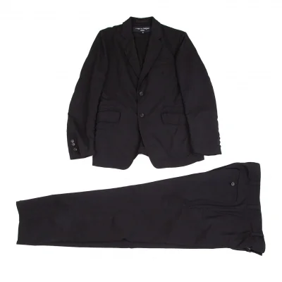 コムデギャルソン オムCOMME des GARCONS HOMME ウールトロパッカリングセットアップスーツ 黒
