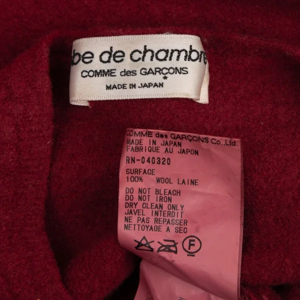 ローブドシャンブル コムデギャルソンrobe de chambre COMME des GARCONS ウール製品染めカットソー 赤XS位 K-100014_012
