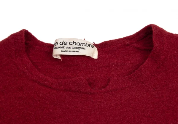 ローブドシャンブル コムデギャルソンrobe de chambre COMME des GARCONS ウール製品染めカットソー 赤XS位 K-100014_004