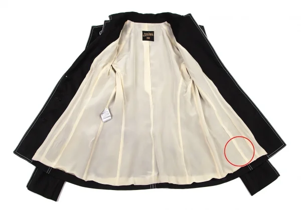 ジャンポールゴルチエ ファムJean Paul GAULTIER FEMME パイピングスクエアシルエットジャケット 黒40 K-100034_010