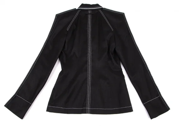 ジャンポールゴルチエ ファムJean Paul GAULTIER FEMME パイピングスクエアシルエットジャケット 黒40 K-100034_012
