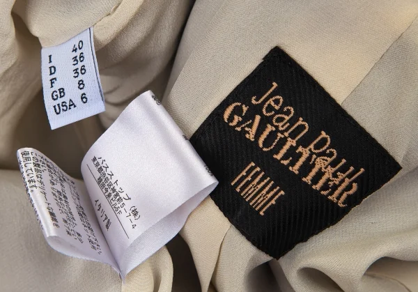 ジャンポールゴルチエ ファムJean Paul GAULTIER FEMME パイピングスクエアシルエットジャケット 黒40 K-100034_017