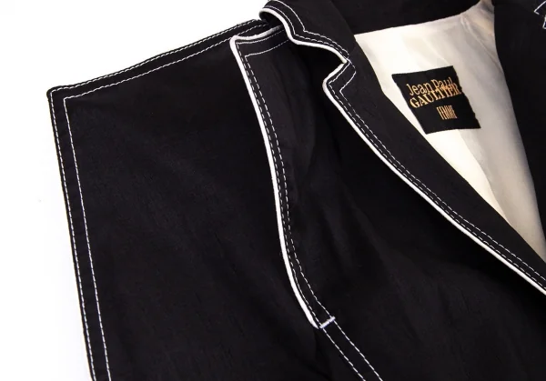 ジャンポールゴルチエ ファムJean Paul GAULTIER FEMME パイピングスクエアシルエットジャケット 黒40 K-100034_004