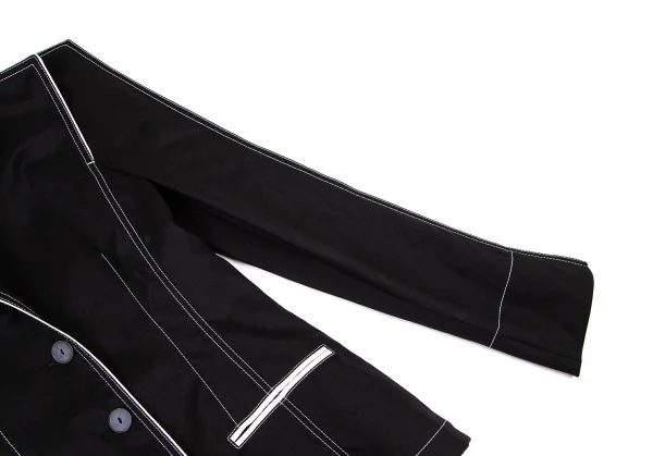 ジャンポールゴルチエ ファムJean Paul GAULTIER FEMME パイピングスクエアシルエットジャケット 黒40 K-100034_005