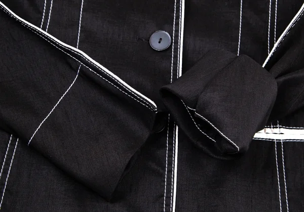 ジャンポールゴルチエ ファムJean Paul GAULTIER FEMME パイピングスクエアシルエットジャケット 黒40 K-100034_006