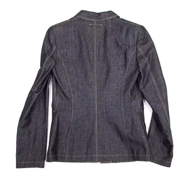 ジャンポールゴルチエ ファムJean Paul GAULTIER FEMME 裏ドラゴンプリントデニムショールカラージャケット インディゴ42 K-100035_013