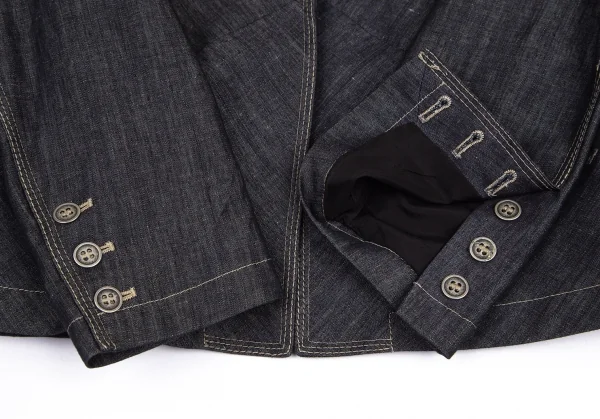 ジャンポールゴルチエ ファムJean Paul GAULTIER FEMME 裏ドラゴンプリントデニムショールカラージャケット インディゴ42 K-100035_007