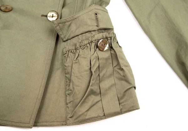 ジャンポールゴルチエ ファムJean Paul GAULTIER FEMME コットンダブルピークドラペルジャケット カーキ38 K-100036_011