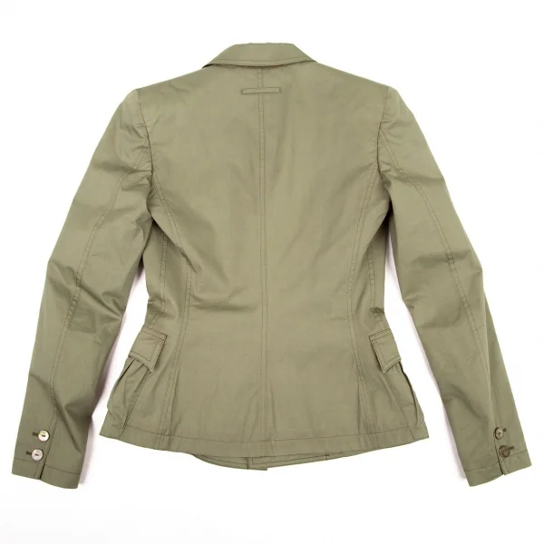 ジャンポールゴルチエ ファムJean Paul GAULTIER FEMME コットンダブルピークドラペルジャケット カーキ38 K-100036_015