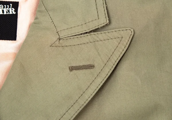 ジャンポールゴルチエ ファムJean Paul GAULTIER FEMME コットンダブルピークドラペルジャケット カーキ38 K-100036_004