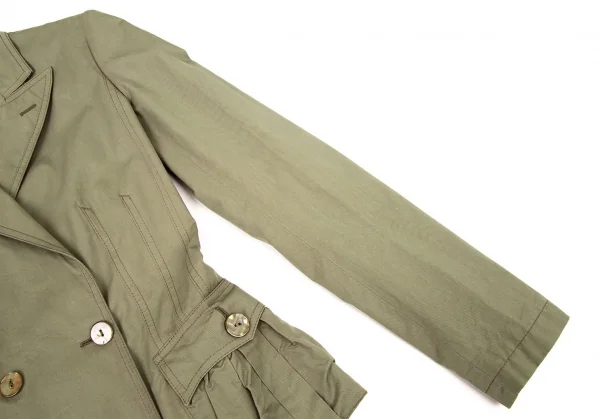 ジャンポールゴルチエ ファムJean Paul GAULTIER FEMME コットンダブルピークドラペルジャケット カーキ38 K-100036_005