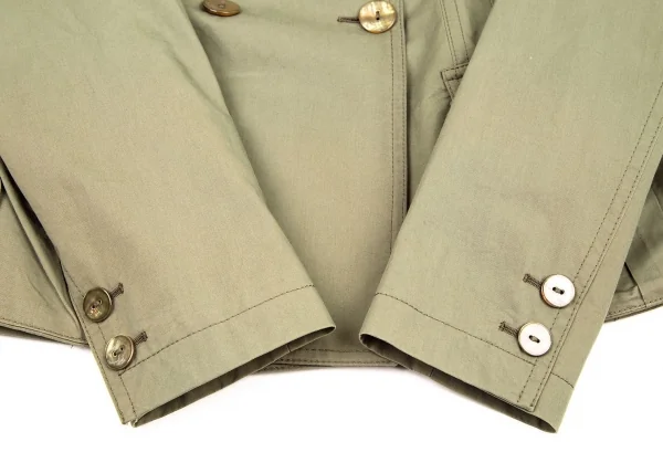 ジャンポールゴルチエ ファムJean Paul GAULTIER FEMME コットンダブルピークドラペルジャケット カーキ38 K-100036_006