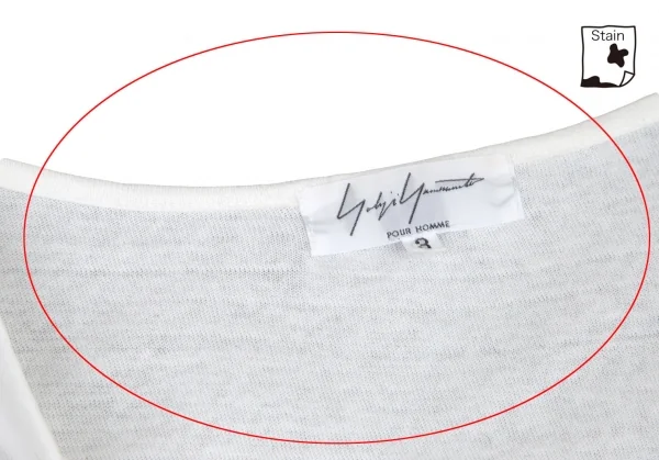 ヨウジヤマモト プールオムYohji Yamamoto POUR HOMME 製品洗いコットン裾パッチヘンリーネックカットソー 白3 K-100048_005