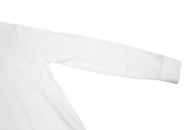 ヨウジヤマモト プールオムYohji Yamamoto POUR HOMME 製品洗いコットン裾パッチヘンリーネックカットソー 白3 K-100048_006
