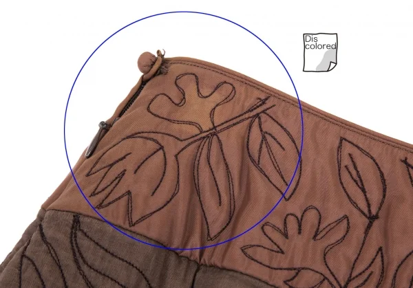 イッセイミヤケ ハートISSEY MIYAKE HaaT ボタニカルステッチ刺繍中綿スカート 茶1 K-100058_012