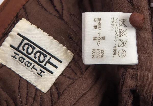 イッセイミヤケ ハートISSEY MIYAKE HaaT ボタニカルステッチ刺繍中綿スカート 茶1 K-100058_017