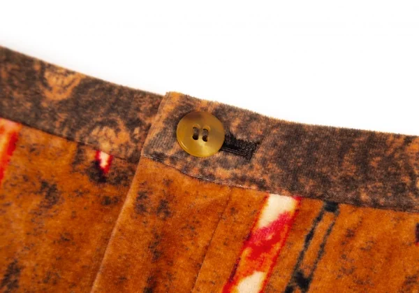 イッセイミヤケ ハートISSEY MIYAKE HaaT ネイティブストライプベロアスカート 茶1 K-100064_004