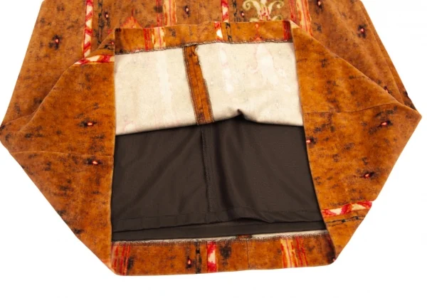 イッセイミヤケ ハートISSEY MIYAKE HaaT ネイティブストライプベロアスカート 茶1 K-100064_008