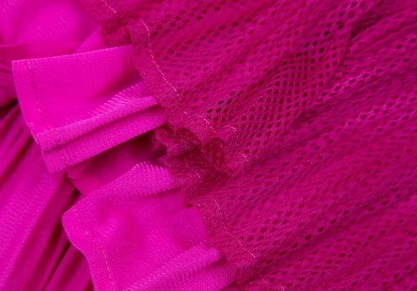プリーツプリーズPLEATS PLEASE メッシュレイヤードハイネックノースリーブ ショッキングピンク4 K-100091_010