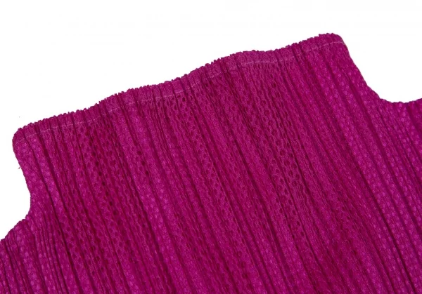 プリーツプリーズPLEATS PLEASE メッシュレイヤードハイネックノースリーブ ショッキングピンク4 K-100091_004