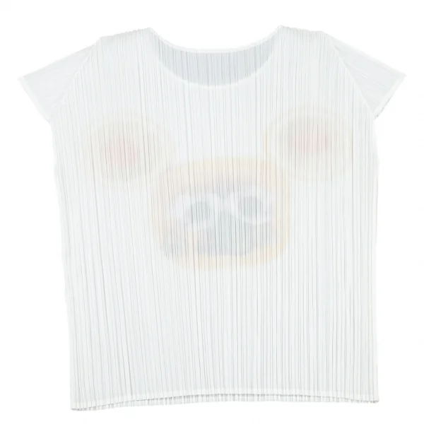 プリーツプリーズPLEATS PLEASE 果物トロンプルイユフレンチスリーブカットソー 白3 K-100166_011