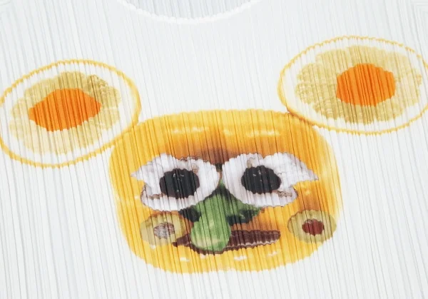 プリーツプリーズPLEATS PLEASE 果物トロンプルイユフレンチスリーブカットソー 白3 K-100166_006