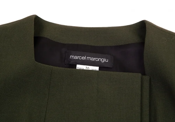 マルセルマロンジュmarcel marongiu 変形ノーカラージャケット モスグリーン36 K-100202_004