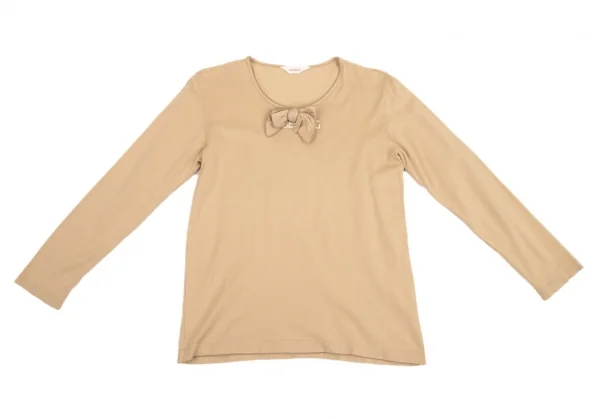 インゲボルグINGEBORG ネックリボンコットンカットソー モカベージュM K-100224_002