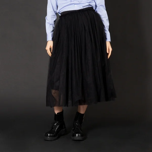 コムデギャルソン ガールCOMME des GARCONS GIRL ウエスト裁ち切り多重チュールスカート 黒S K-100250_015