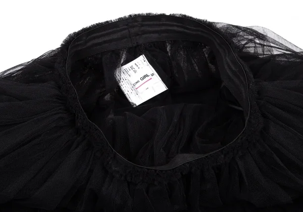 コムデギャルソン ガールCOMME des GARCONS GIRL ウエスト裁ち切り多重チュールスカート 黒S K-100250_005